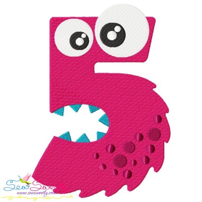 Monster Number-5 Embroidery Design Pattern-1