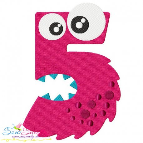 Monster Number-5 Embroidery Design Pattern