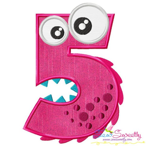 Monster Number-5 Applique Design Pattern-1