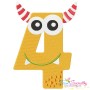 Monster Number-4 Embroidery Design Pattern-1