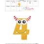 Monster Number-4 Embroidery Design Pattern-3