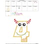 Monster Number-4 Applique Design Pattern-3
