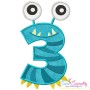 Monster Number-3 Applique Design Pattern-1