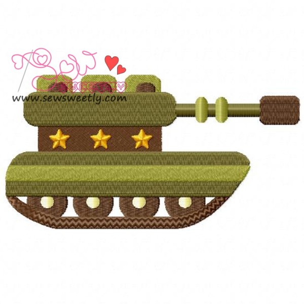Army Tank-2 Embroidery Design Pattern-1