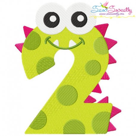 Monster Number-2 Embroidery Design
