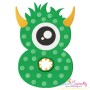 Monster Numbers Embroidery Design Bundle-10