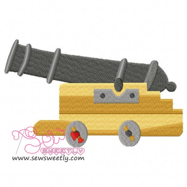 Heavy Classic Cannon Embroidery Design Pattern-1