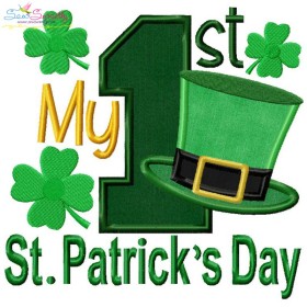 My 1st St. Patrick's Day Lettering Applique Design Pattern-1