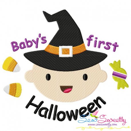 Baby's First Halloween Lettering Embroidery Design Pattern