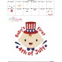 Baby's First 4th of July Lettering Embroidery Design Pattern-3