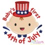 Baby's First 4th of July Lettering Applique Design Pattern-1