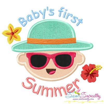 Baby's First Summer Lettering Applique Design