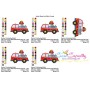 Fire Truck With Dalmatian Dog Embroidery Design Pattern-2