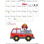 Fire Truck With Dalmatian Dog Embroidery Design Pattern-3