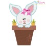 Baby Bunny Girl Pot Embroidery Design Pattern-1