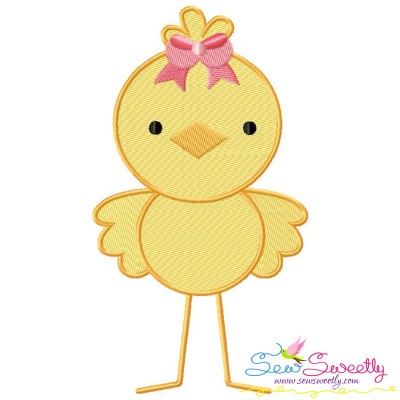 Easter Girl Chick Embroidery Design Pattern-1