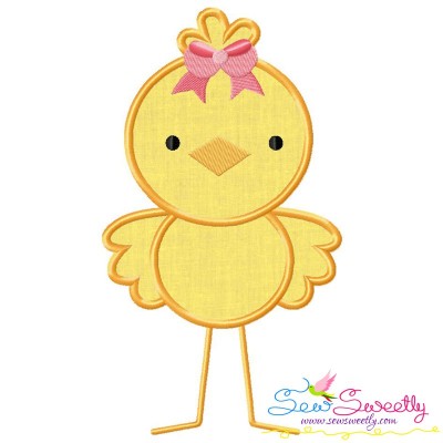 Easter Girl Chick Applique Design Pattern-1