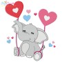 Valentine Elephant-2 Embroidery Design Pattern-1