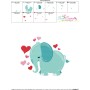 Valentine Elephant Embroidery Design Pattern-3