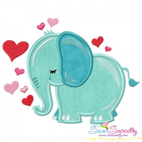 Valentine Elephant Applique Design Pattern-1