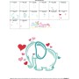 Valentine Elephant Applique Design Pattern-3