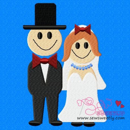 Just Married Embroidery Design Pattern-1
