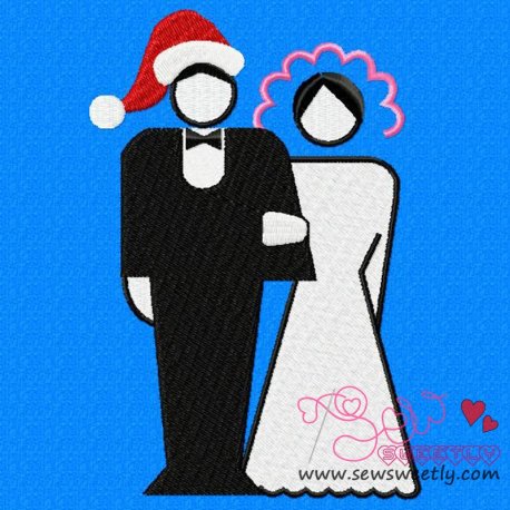 Christmas Bride And Groom Embroidery Design Pattern-1