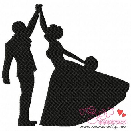 Bride and Groom Dancing Embroidery Design Pattern-1