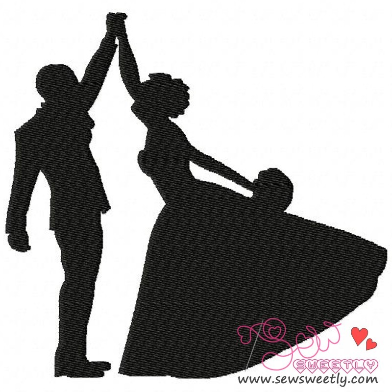 Machine Stitch Bride and Groom Dancing Machine Embroidery Design