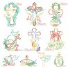 Satin Stitch Crosses Embroidery Design Bundle- 1