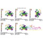 Mardi Gras Floral Jester Hat Embroidery Design Pattern-2