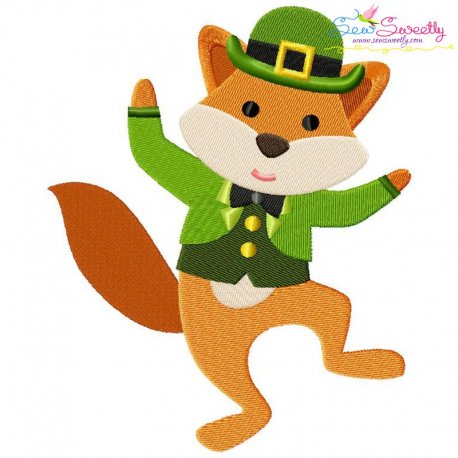 St. Patrick's Day Lucky Fox Embroidery Design Pattern