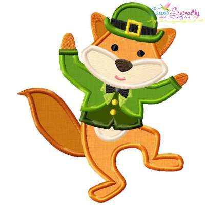 St. Patrick's Day Lucky Fox Applique Design- 1