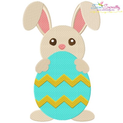 Easter Bunny With Egg-4 Embroidery Design Pattern-1