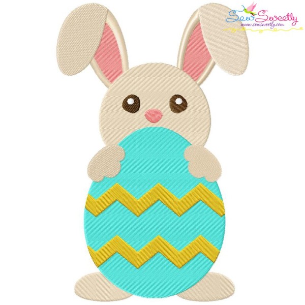 Easter Bunny With Egg-4 Embroidery Design Pattern-1