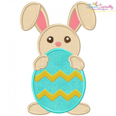 Easter Bunny With Egg-4 Applique Design Pattern-1
