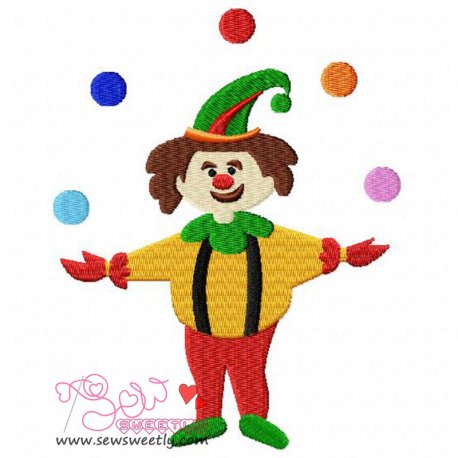 Funny Clown Embroidery Design- 1