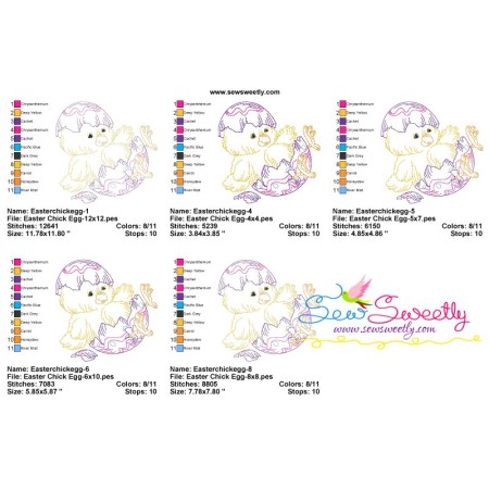 Colorwork Easter Chick Egg Embroidery Design Pattern