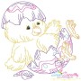 Colorwork Easter Chick Egg Embroidery Design Pattern-1