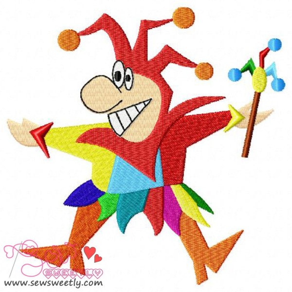 Happy Clown Embroidery Design Pattern-1