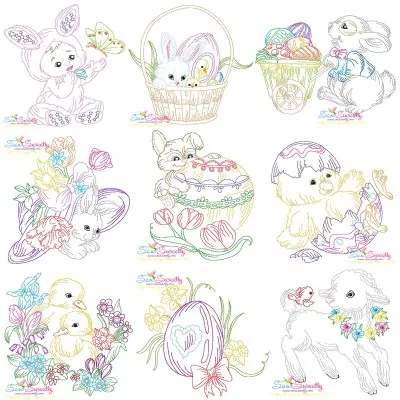 Easter Colorwork Designs Embroidery Design Bundle-1