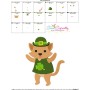 St. Patrick's Day Lucky Cat Embroidery Design Pattern-3