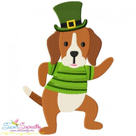 St. Patrick's Day Lucky Dog Embroidery Design Pattern
