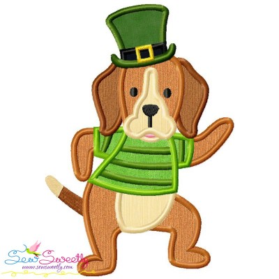 St. Patrick's Day Lucky Dog Applique Design Pattern-1