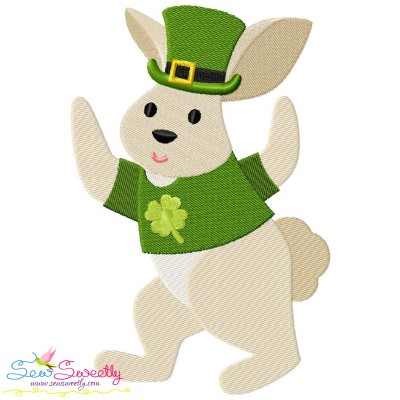 St. Patrick's Day Lucky Rabbit Embroidery Design Pattern-1