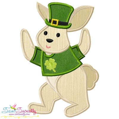 St. Patrick's Day Lucky Rabbit Applique Design Pattern-1
