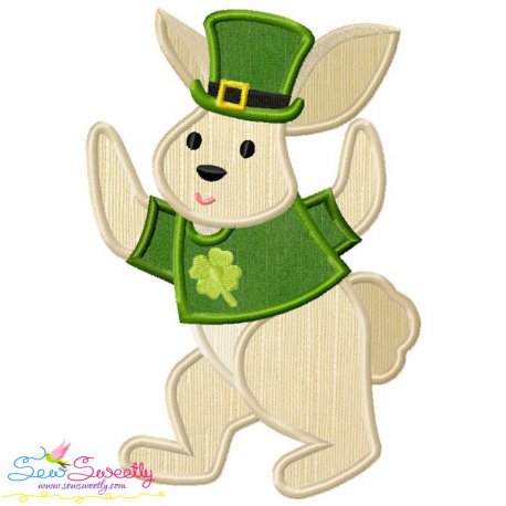 St. Patrick's Day Lucky Rabbit Applique Design Pattern