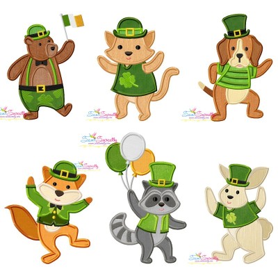 St. Patrick's Day Lucky Animals Embroidery/Applique Design Pattern Bundle-1