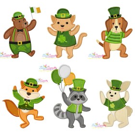 St. Patrick's Day Lucky Animals Embroidery/Applique Design Bundle-1