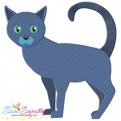 Russian Blue Cat Embroidery Design Pattern-1